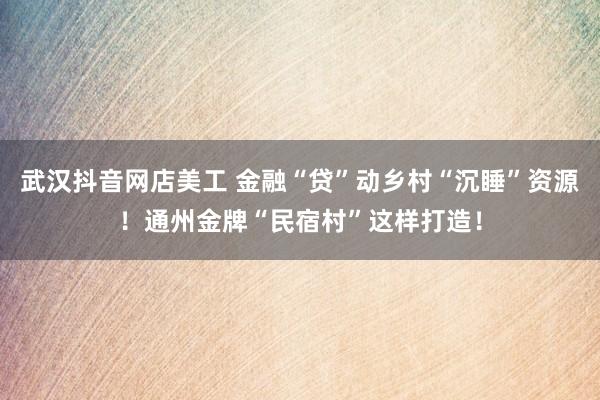 武汉抖音网店美工 金融“贷”动乡村“沉睡”资源！通州金牌“民宿村”这样打造！